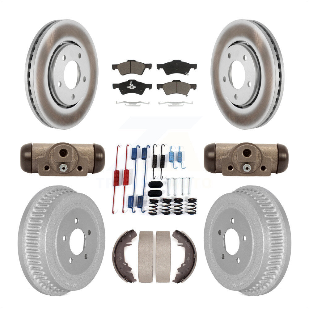 [Avant + Arrière] Kit de disque (revêtu) et plaquette (céramique) de frein pour Dodge Caravan Chrysler Voyager KGC-102113 par Transit Auto