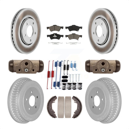 [Avant + Arrière] Kit de disque (revêtu) et plaquette (céramique) de frein pour Dodge Caravan Chrysler Voyager KGC-102113 par Transit Auto