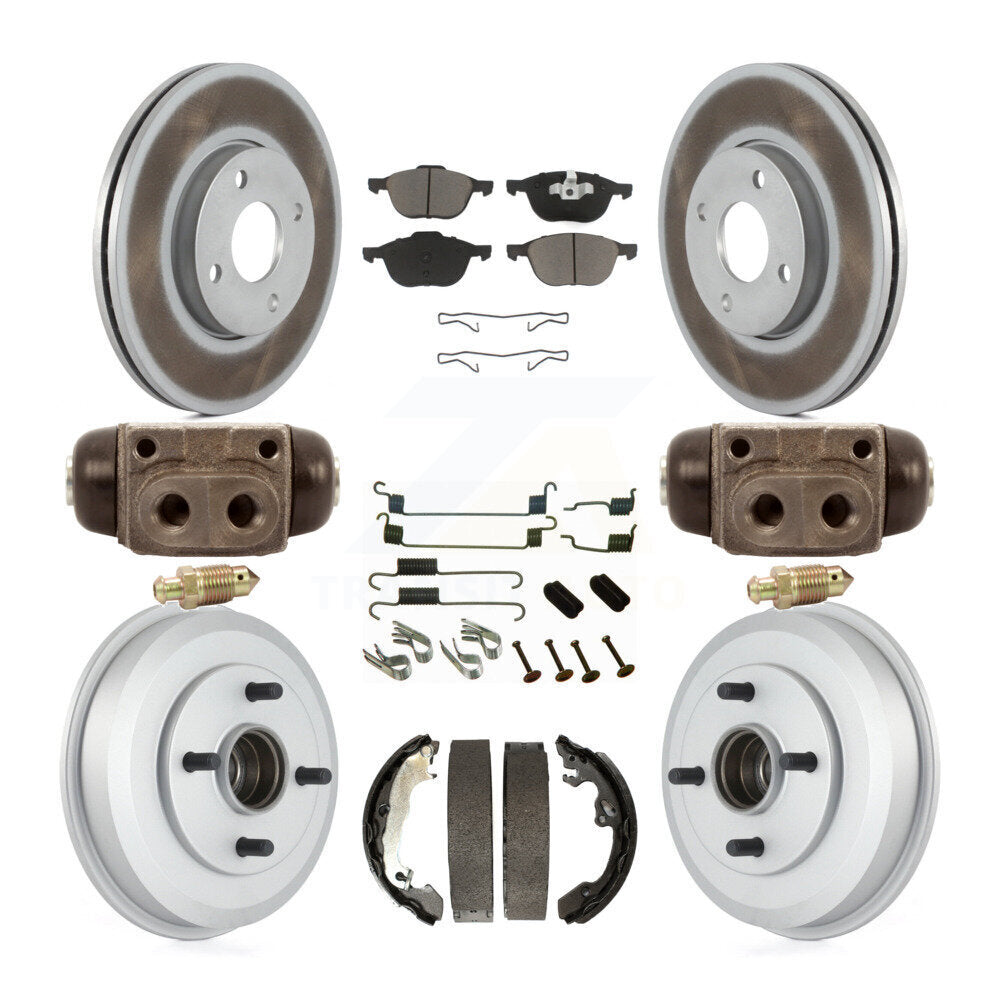 [Avant + Arrière] Kit de disque (revêtu) et plaquette (céramique) de frein pour 2005-2007 Ford Focus Wheel Bearing Includes KGC-102115