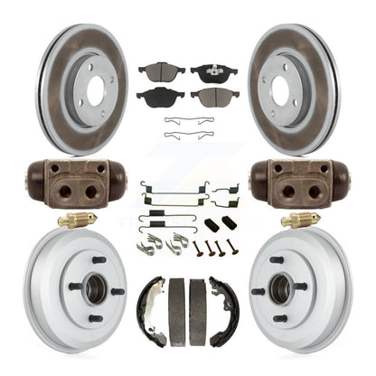 [Avant + Arrière] Kit de disque (revêtu) et plaquette (céramique) de frein pour 2005-2007 Ford Focus Wheel Bearing Includes KGC-102115
