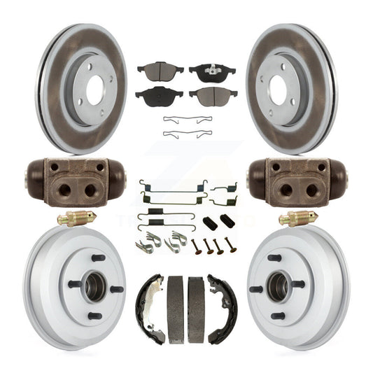 [Avant + Arrière] Kit de disque (revêtu) et plaquette (céramique) de frein pour 2005-2007 Ford Focus Wheel Bearing Includes KGC-102115