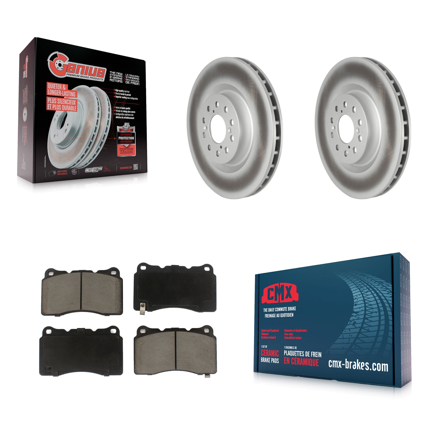 [Avant] Kit de disque (revêtu) et plaquette (céramique) de frein pour 2017-2019 Honda Civic Type R KGC-102127