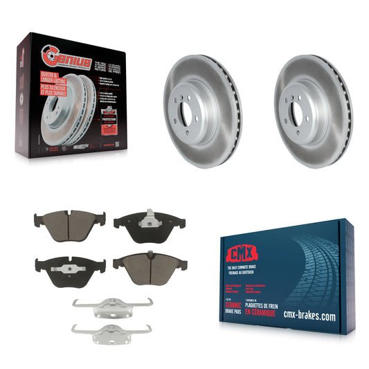 [Avant] Kit de disque (revêtu) et plaquette (céramique) de frein pour 2012 BMW 335i Convertible Coupe avec Blue Painted Calipers KGC-102133