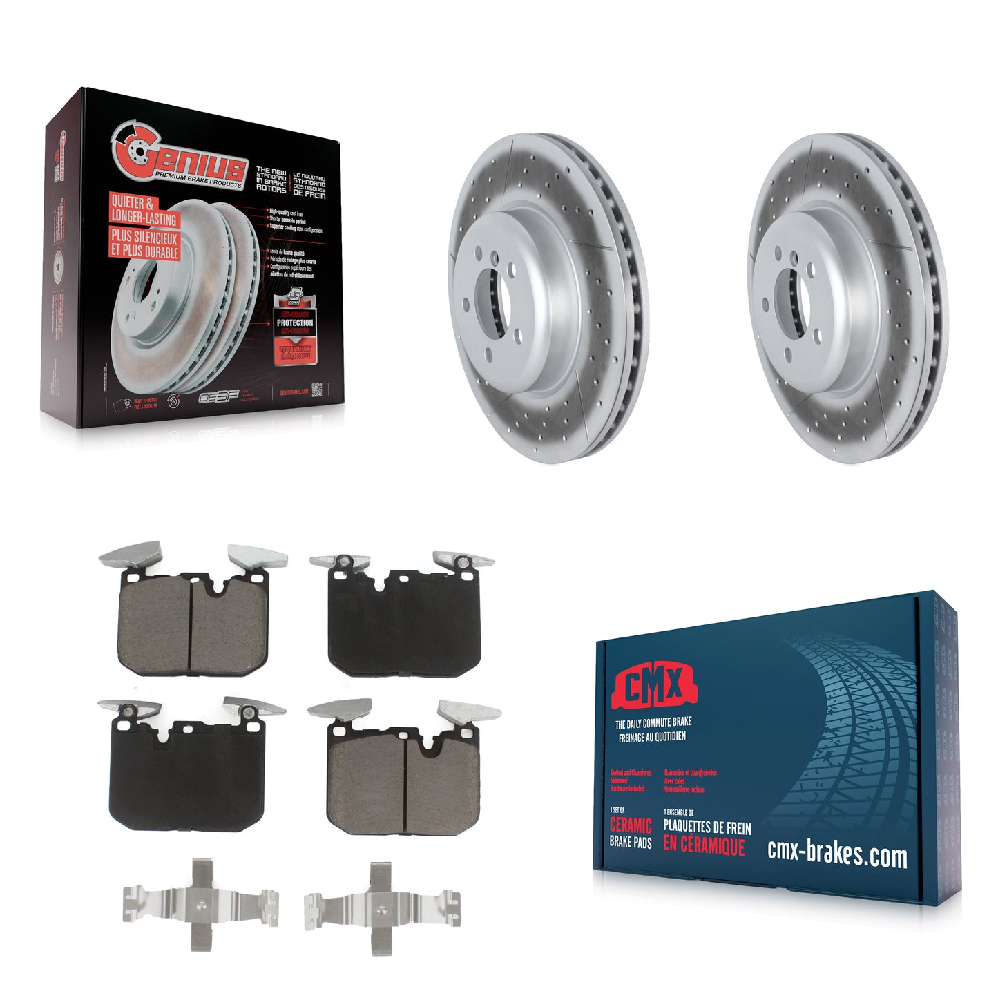 [Avant] Kit de disque (revêtu) et plaquette (céramique) de frein pour BMW 335i xDrive 435i 330i 340i 230i 440i Gran Coupe GT M240i ActiveHybrid 3 KGC-102137