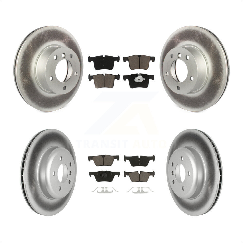 [Avant + Arrière] Kit de disque (revêtu) et plaquette (céramique) de frein pour 2016 BMW 328i GT xDrive avec Blue Painted Calipers KGC-102148 par Transit Auto
