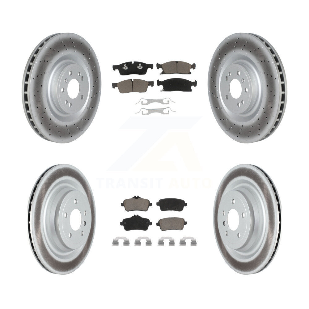 [Avant + Arrière] Kit de disque (revêtu) et plaquette (céramique) de frein pour Mercedes-Benz GLS450 GL450 GL350 ML400 ML250 KGC-102155