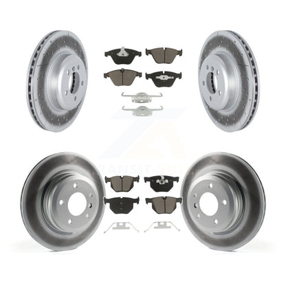 [Avant + Arrière] Kit de disque (revêtu) et plaquette (céramique) de frein pour 2012 BMW 335i Convertible Coupe avec Blue Painted Calipers KGC-102162
