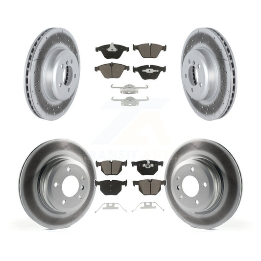 [Avant + Arrière] Kit de disque (revêtu) et plaquette (céramique) de frein pour 2012 BMW 335i Convertible Coupe avec Blue Painted Calipers KGC-102162