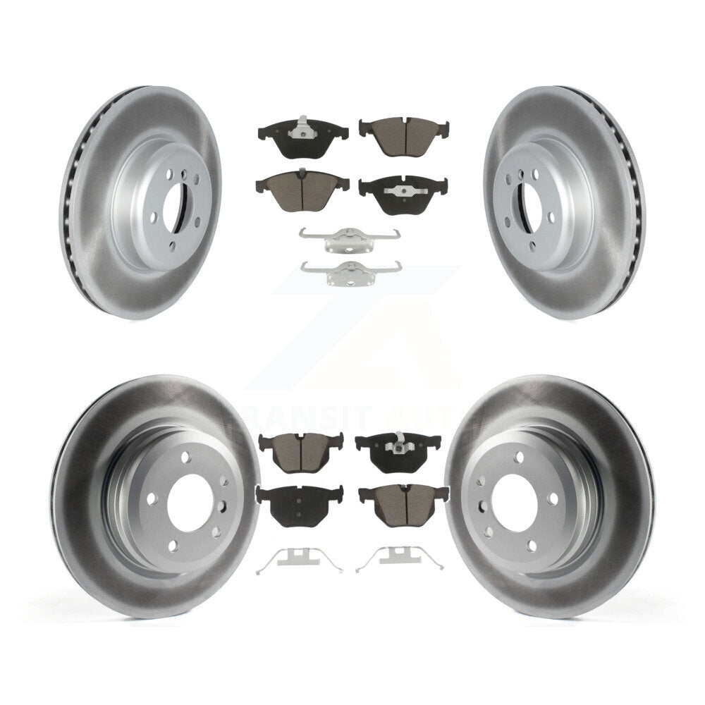 [Avant + Arrière] Kit de disque (revêtu) et plaquette (céramique) de frein pour 2012 BMW 335i Convertible Coupe avec Blue Painted Calipers KGC-102163