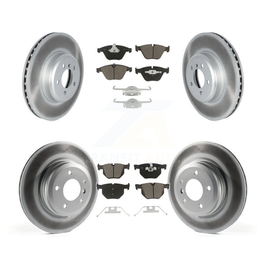 [Avant + Arrière] Kit de disque (revêtu) et plaquette (céramique) de frein pour 2012 BMW 335i Convertible Coupe avec Blue Painted Calipers KGC-102163
