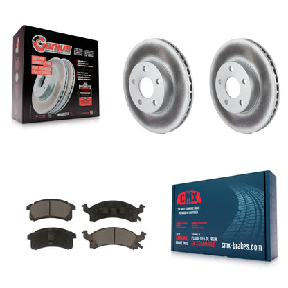 [Avant] Kit de disque (revêtu) et plaquette (céramique) de frein pour Chevrolet Cavalier Pontiac Sunfire Grand Am Buick Skylark Corsica Oldsmobile Achieva Beretta Sunbird Cutlass Calais KGC-102192