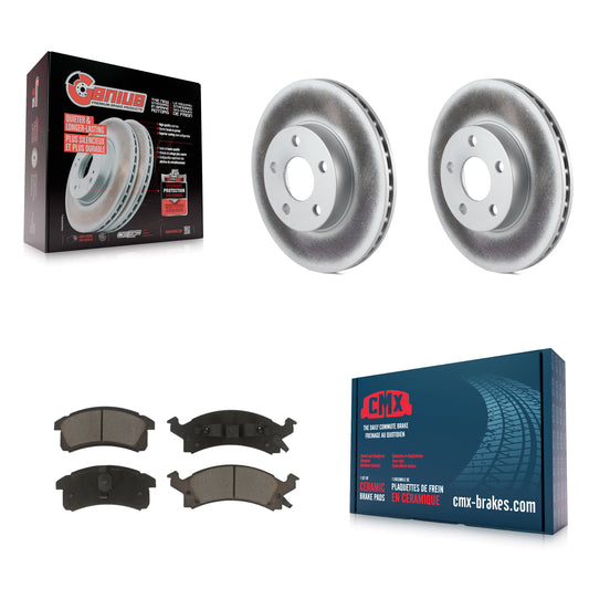 [Avant] Kit de disque (revêtu) et plaquette (céramique) de frein pour Chevrolet Cavalier Pontiac Sunfire Grand Am Buick Skylark Corsica Oldsmobile Achieva Beretta Sunbird Cutlass Calais KGC-102192