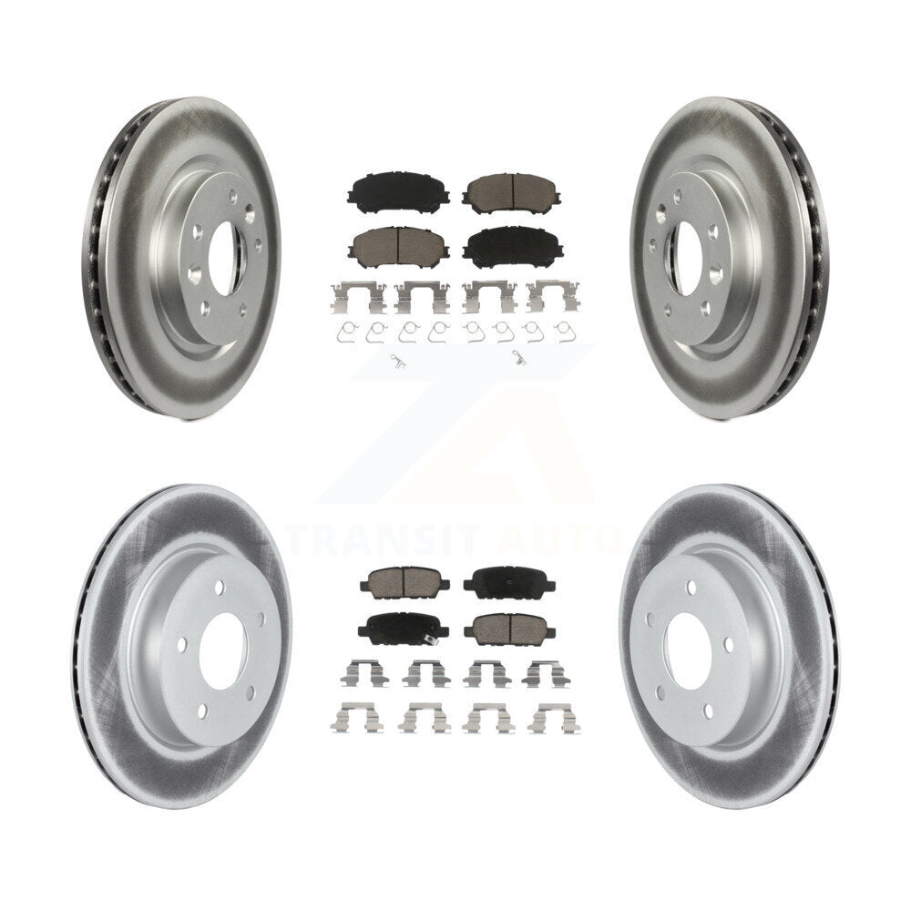 [Avant + Arrière] Kit de disque (revêtu) et plaquette (céramique) de frein pour 2019 Nissan Rogue Sport Qashqai avec Manual Parking SL KGC-102205