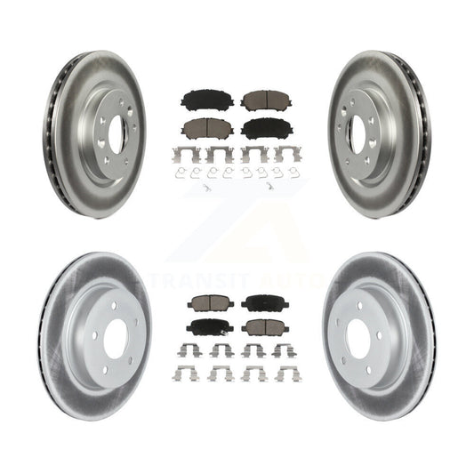 [Avant + Arrière] Kit de disque (revêtu) et plaquette (céramique) de frein pour 2019 Nissan Rogue Sport Qashqai avec Manual Parking SL KGC-102205