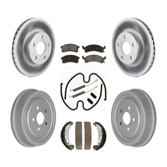 [Avant + Arrière] Kit de disque (revêtu) et plaquette (céramique) de frein pour 2003-2005 Chevrolet Cavalier Pontiac Sunfire KGC-102218 par Transit Auto