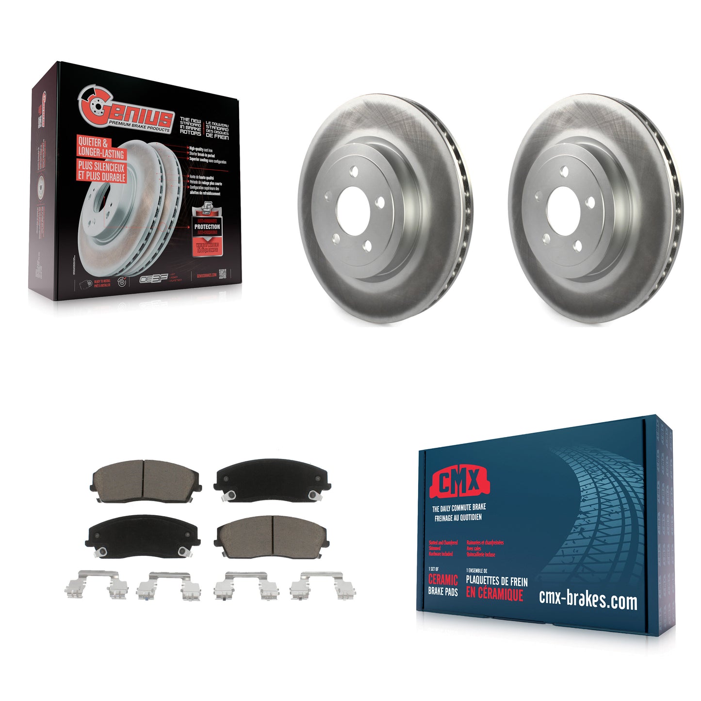 [Avant] Kit de disque (revêtu) et plaquette (céramique) de frein pour 2015-2018 Dodge Charger RWD avec 3.6L avec 345mm Diameter Rotor KGC-102249