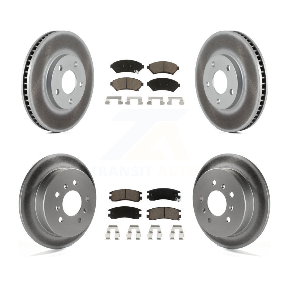 [Avant + Arrière] Kit de disque (revêtu) et plaquette (céramique) de frein pour Chevrolet Impala Monte Carlo Oldsmobile Intrigue KGC-102257