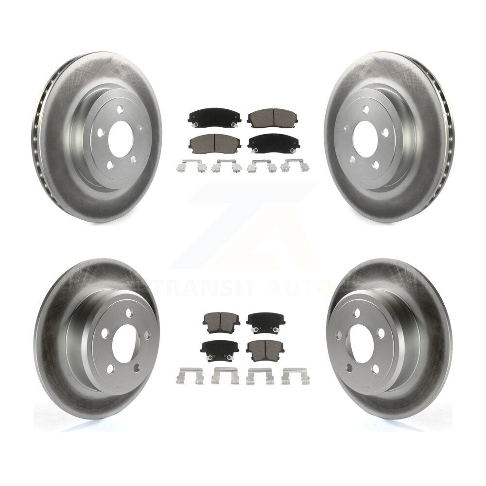 [Avant + Arrière] Kit de disque (revêtu) et plaquette (céramique) de frein pour 2015-2018 Dodge Charger RWD avec 3.6L avec 345mm Diameter Rotor KGC-102259