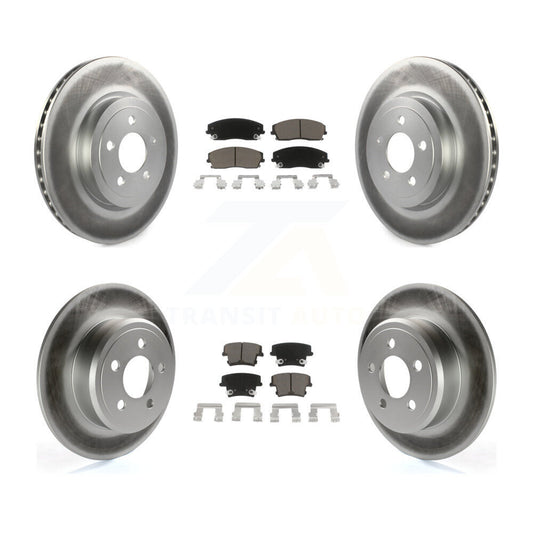 [Avant + Arrière] Kit de disque (revêtu) et plaquette (céramique) de frein pour 2015-2018 Dodge Charger RWD avec 3.6L avec 345mm Diameter Rotor KGC-102259