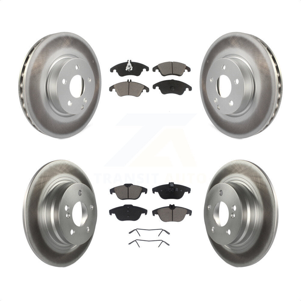 [Avant + Arrière] Kit de disque (revêtu) et plaquette (céramique) de frein pour 2011-2012 Mercedes-Benz C300 avec 322mm Diameter Rotor KGC-102261 par Transit Auto