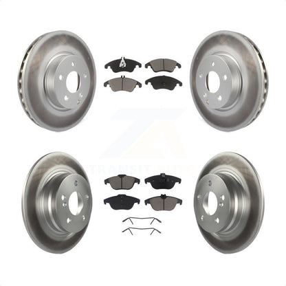[Avant + Arrière] Kit de disque (revêtu) et plaquette (céramique) de frein pour 2011-2012 Mercedes-Benz C300 avec 322mm Diameter Rotor KGC-102261 par Transit Auto
