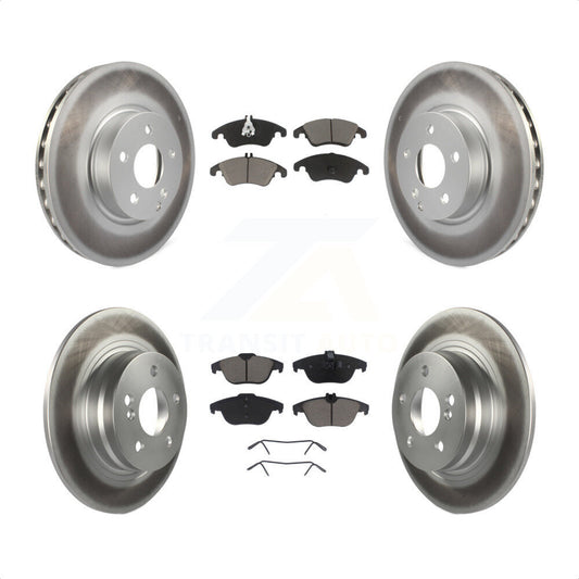 [Avant + Arrière] Kit de disque (revêtu) et plaquette (céramique) de frein pour 2011-2012 Mercedes-Benz C300 avec 322mm Diameter Rotor KGC-102261 par Transit Auto
