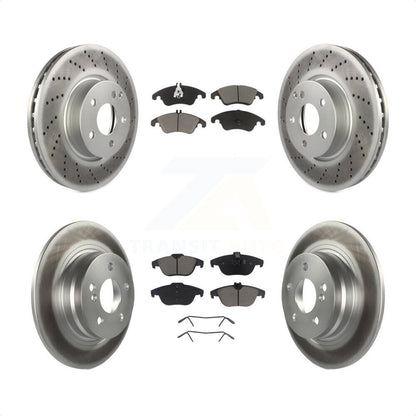 [Avant + Arrière] Kit de disque (revêtu) et plaquette (céramique) de frein pour 2011-2012 Mercedes-Benz C300 avec 322mm Diameter Rotor KGC-102262 par Transit Auto