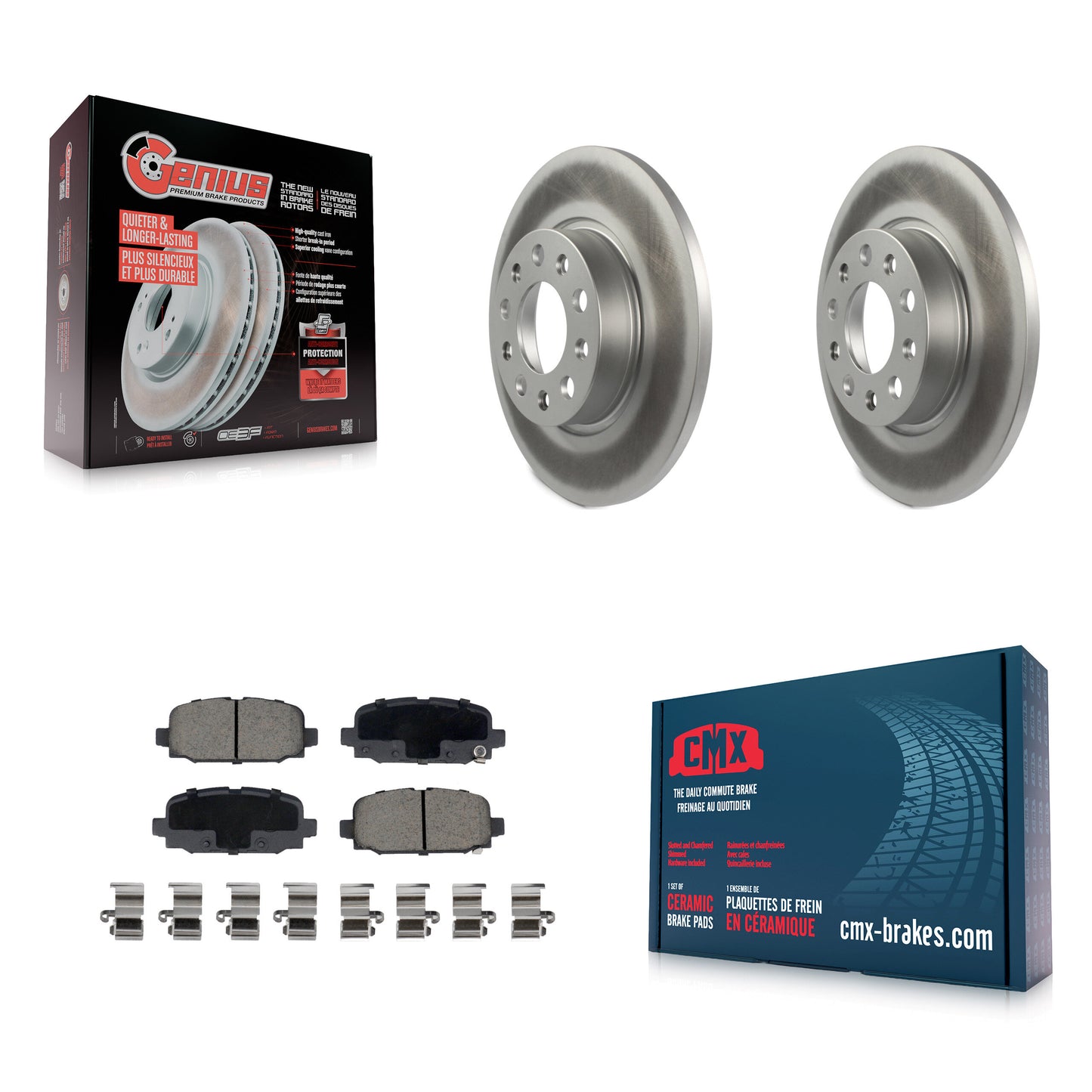 [Arrière] Kit de disque (revêtu) et plaquette (céramique) de frein pour Jeep Compass KGC-102265