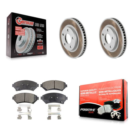 [Avant] Kit de disque (revêtu) et plaquette (semi-métallique) de frein pour Buick LeSabre Century Pontiac Grand Prix Chevrolet Venture Regal Oldsmobile Montana Bonneville Intrigue Silhouette Trans KGF-100005