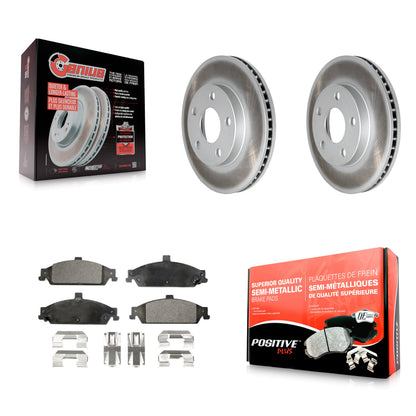 [Avant] Kit de disque (revêtu) et plaquette (semi-métallique) de frein pour Chevrolet Pontiac Grand Am Malibu Oldsmobile Alero Classic Cutlass KGF-100007