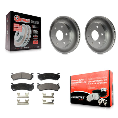 [Avant] Kit de disque (revêtu) et plaquette (semi-métallique) de frein pour Chevrolet Silverado 1500 GMC Tahoe Sierra Suburban Yukon Avalanche XL Cadillac Classic Escalade Express 2500 Astro ESV EXT KGF-100011