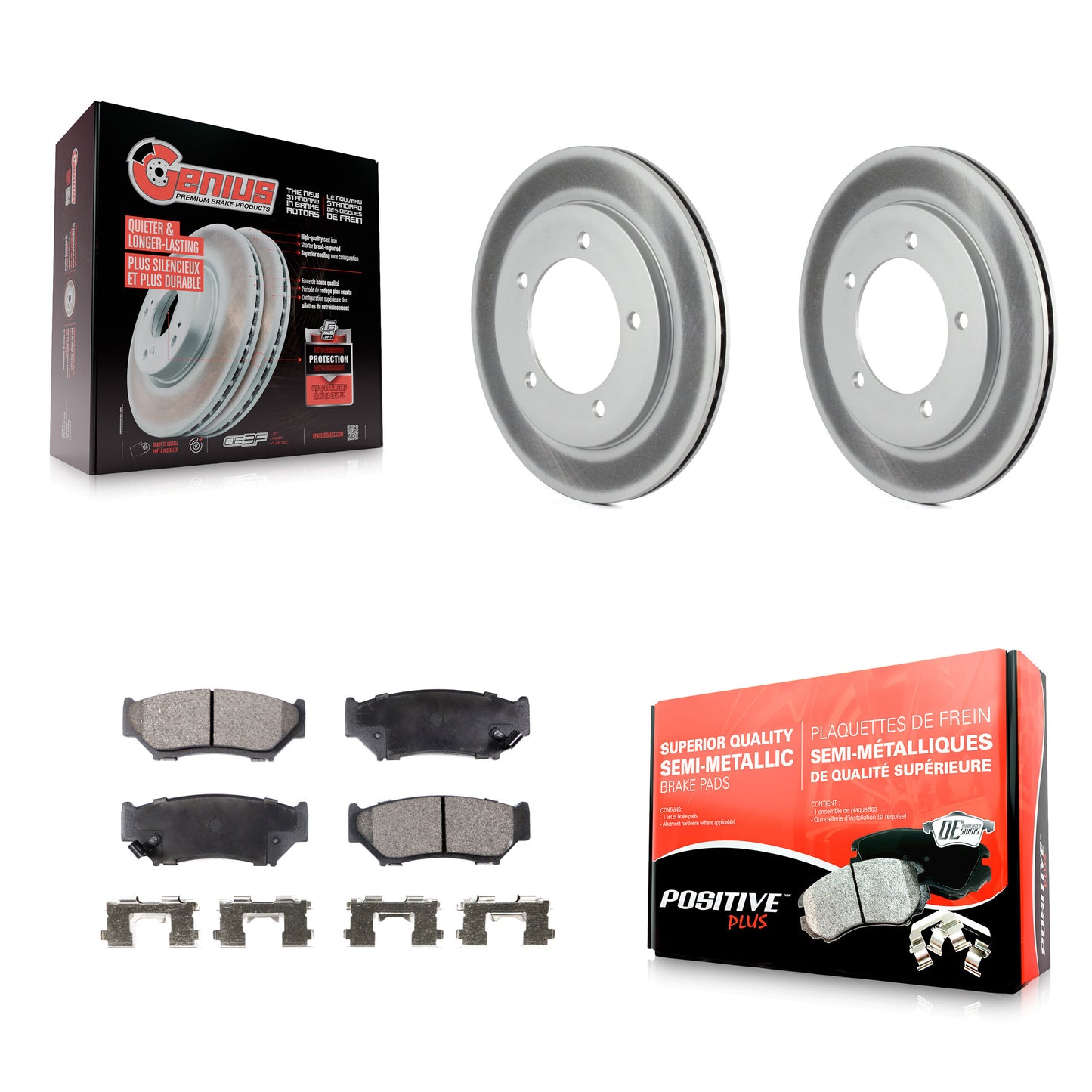 [Avant] Kit de disque (revêtu) et plaquette (semi-métallique) de frein pour 1999-2004 Chevrolet Tracker Suzuki Vitara KGF-100013