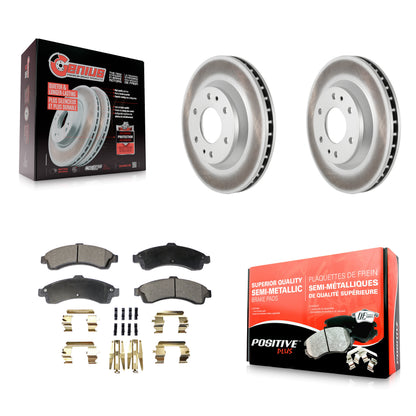 [Avant] Kit de disque (revêtu) et plaquette (semi-métallique) de frein pour Chevrolet Trailblazer GMC Envoy Buick Rainier Oldsmobile Bravada Isuzu Ascender KGF-100016