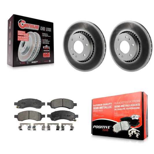 [Avant] Kit de disque (revêtu) et plaquette (semi-métallique) de frein pour Chevrolet Trailblazer GMC Envoy EXT XL Buick Rainier Saab 9-7x Isuzu Ascender KGF-100017