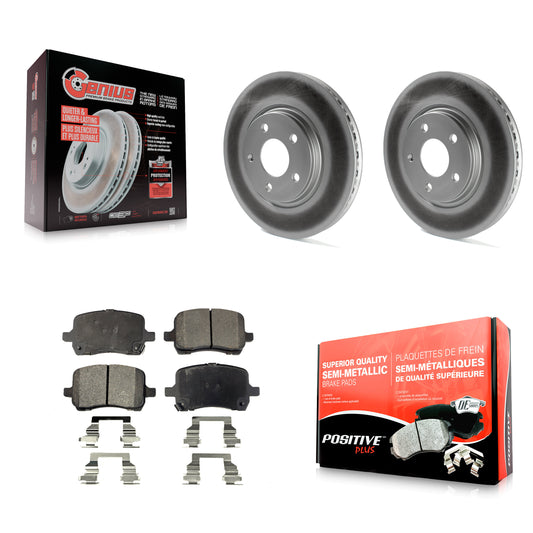 [Avant] Kit de disque (revêtu) et plaquette (semi-métallique) de frein pour Chevrolet Cobalt Malibu Saturn Ion HHR Pontiac G6 Pursuit KGF-100023