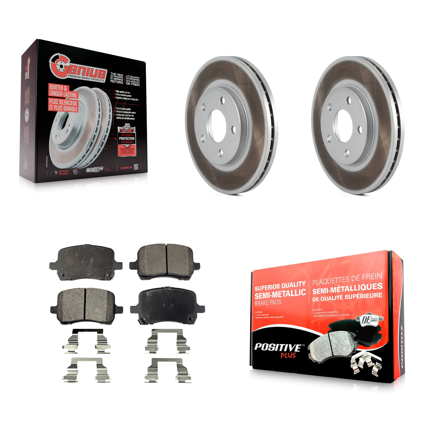 [Avant] Kit de disque (revêtu) et plaquette (semi-métallique) de frein pour Chevrolet Malibu KGF-100030