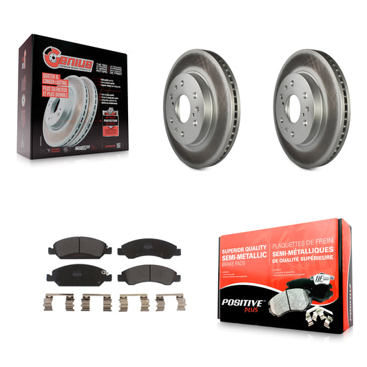 [Avant] Kit de disque (revêtu) et plaquette (semi-métallique) de frein pour Chevrolet Silverado 1500 GMC Sierra Tahoe Cadillac Yukon Suburban Escalade XL Classic XTS Avalanche ESV Express LD EXT Savana KGF-100035