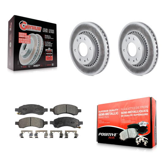 [Avant] Kit de disque (revêtu) et plaquette (semi-métallique) de frein pour Chevrolet Trailblazer GMC Envoy Buick Rainier Isuzu Ascender KGF-100040