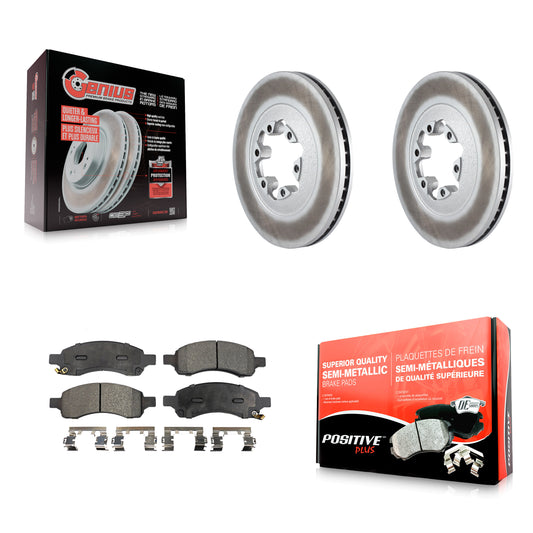 [Avant] Kit de disque (revêtu) et plaquette (semi-métallique) de frein pour Chevrolet Colorado GMC Canyon KGF-100051
