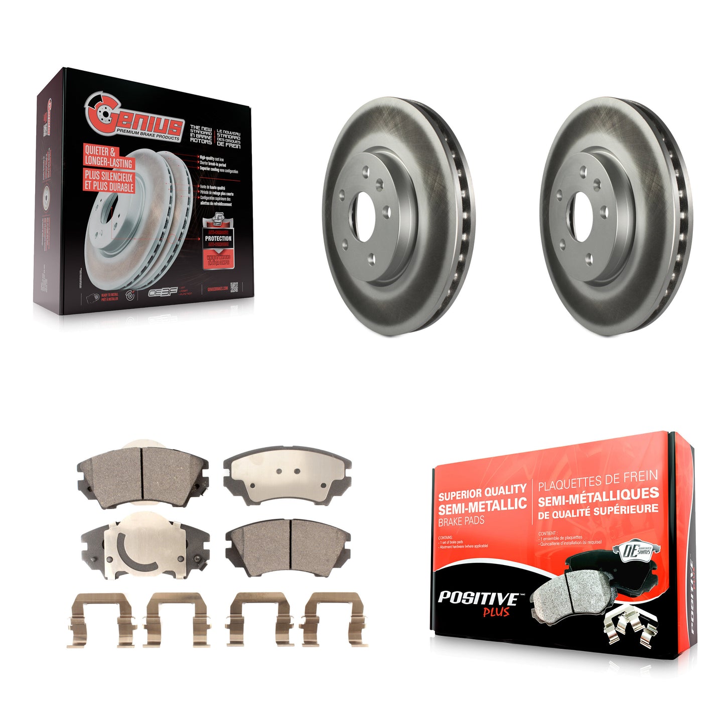 [Avant] Kit de disque (revêtu) et plaquette (semi-métallique) de frein pour 2010-2015 Chevrolet Camaro LT LS KGF-100052