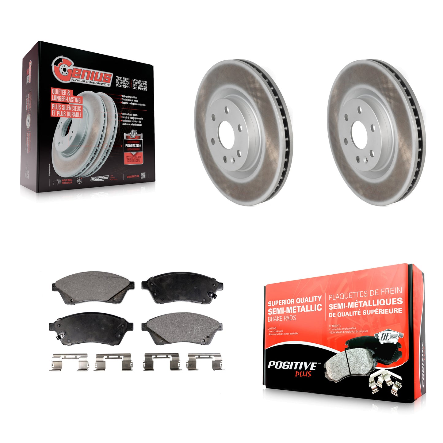[Avant] Kit de disque (revêtu) et plaquette (semi-métallique) de frein pour Cadillac SRX Saab 9-4X KGF-100057