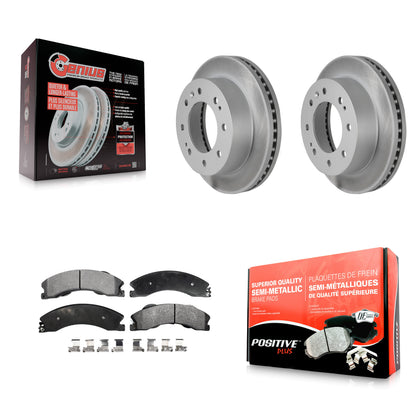 [Avant] Kit de disque (revêtu) et plaquette (semi-métallique) de frein pour Chevrolet Silverado 2500 HD GMC Sierra 3500 Suburban KGF-100062