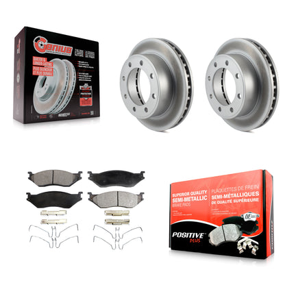 [Avant] Kit de disque (revêtu) et plaquette (semi-métallique) de frein pour Ford F-550 Super Duty F-450 KGF-100081