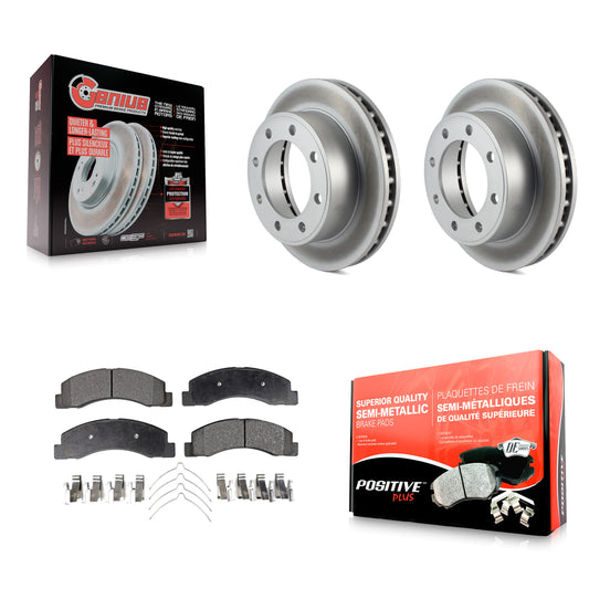 [Avant] Kit de disque (revêtu) et plaquette (semi-métallique) de frein pour Ford F-250 Super Duty F-350 Excursion KGF-100082