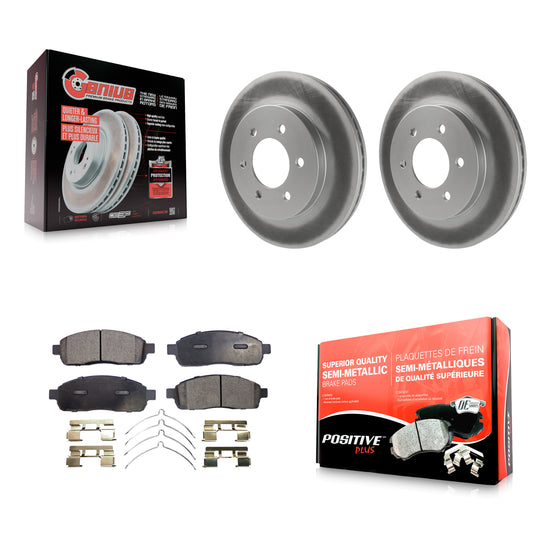 [Avant] Kit de disque (revêtu) et plaquette (semi-métallique) de frein pour Ford F-150 Lincoln Mark LT avec 6 Lug Wheels 4WD KGF-100089