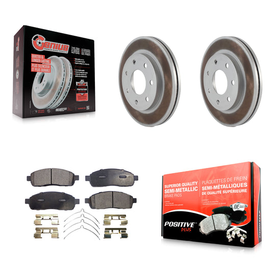 [Avant] Kit de disque (revêtu) et plaquette (semi-métallique) de frein pour Ford F-150 Lincoln Mark LT 4WD KGF-100090