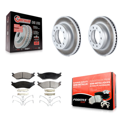 [Avant] Kit de disque (revêtu) et plaquette (semi-métallique) de frein pour Ford F-450 Super Duty F-550 International CF500 CF600 KGF-100098