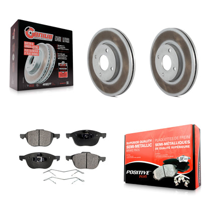 [Avant] Kit de disque (revêtu) et plaquette (semi-métallique) de frein pour 2005-2007 Ford Focus KGF-100101