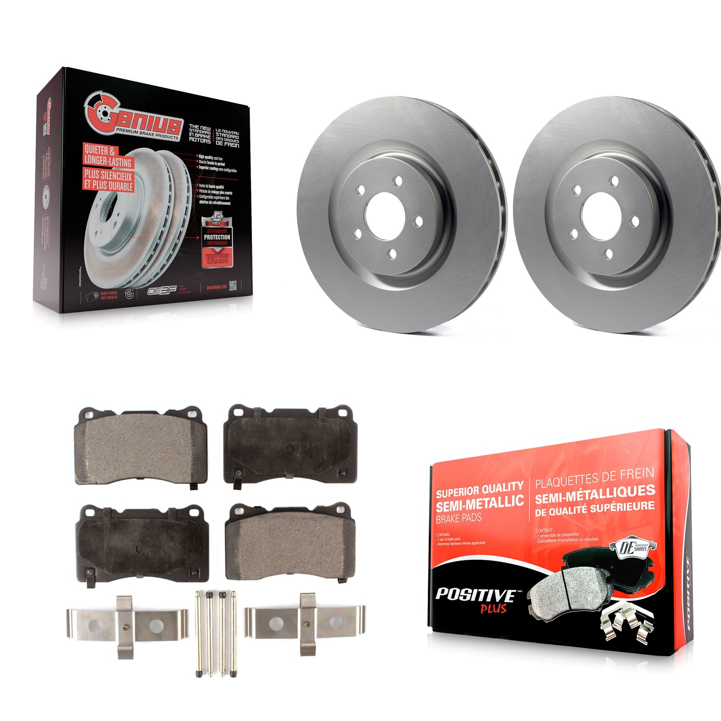 [Avant] Kit de disque (revêtu) et plaquette (semi-métallique) de frein pour Ford Mustang KGF-100105