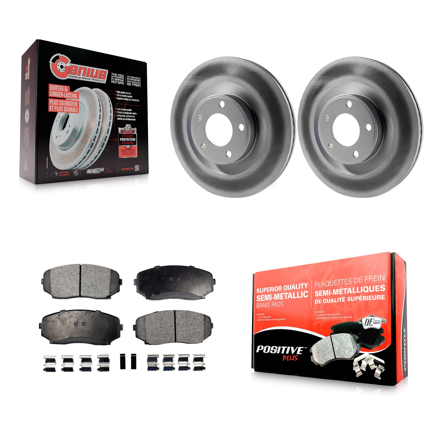 [Avant] Kit de disque (revêtu) et plaquette (semi-métallique) de frein pour Ford Edge Lincoln MKX KGF-100108